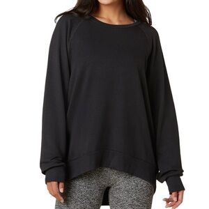 Beyond Yoga Cozy Fleece Saturday Oversized Pullover Womens Size Small Black Soft